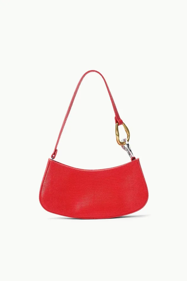 Women Shoulder STAUD STAUD OLLIE BAG RED ROSE