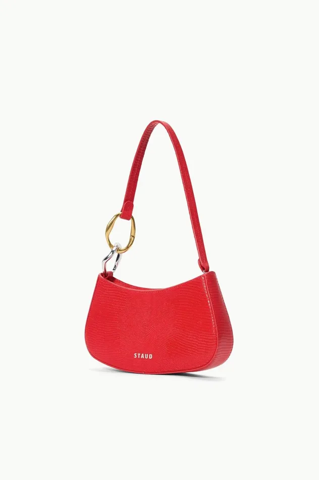 Women Shoulder STAUD STAUD OLLIE BAG RED ROSE