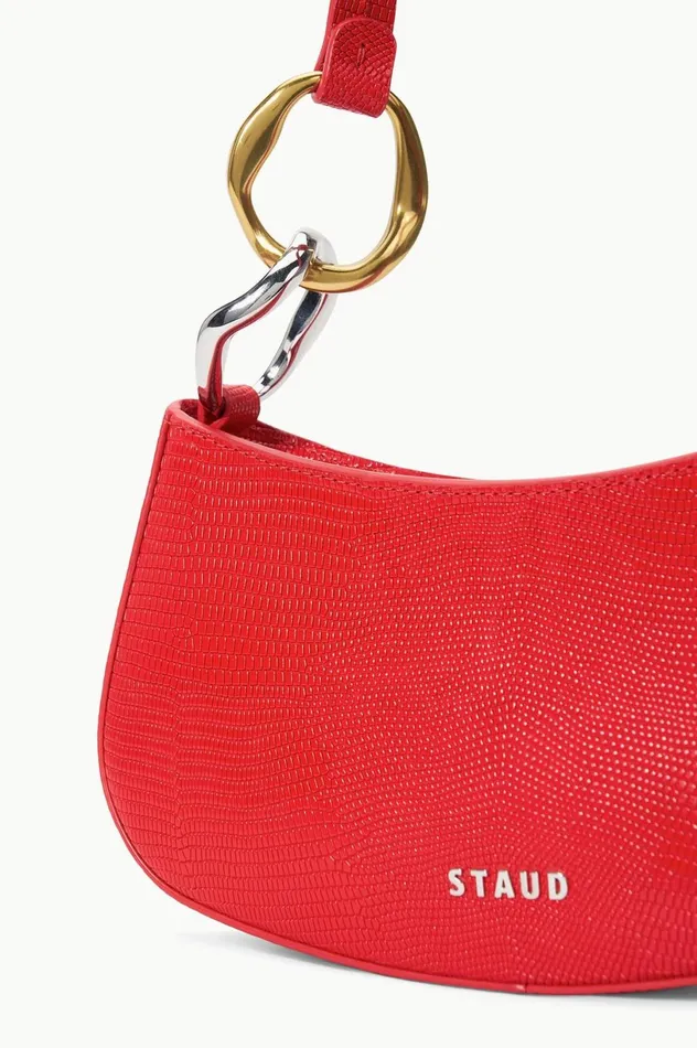 Women Shoulder STAUD STAUD OLLIE BAG RED ROSE