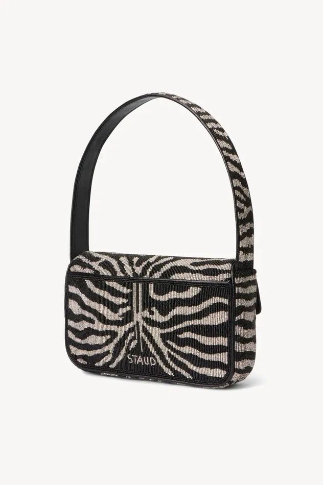 Women Shoulder STAUD STAUD TOMMY BEADED BAG BLACK WHITE Women Shoulder STAUD STAUD TOMMY BEADED BAG BLACK WHITE