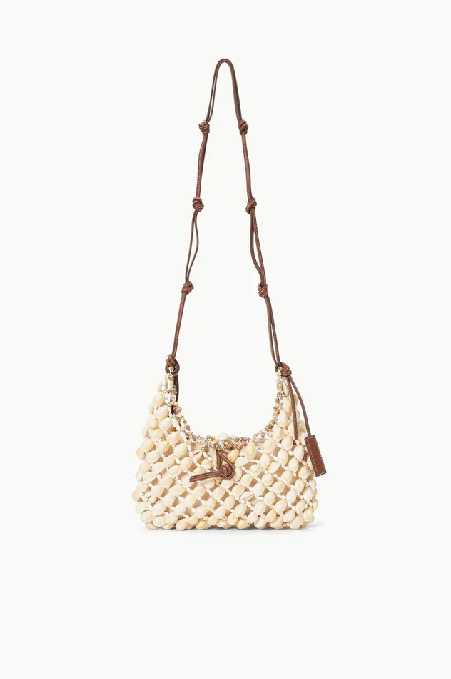 Women Shoulder STAUD STAUD VACANZA SHELL SHOULDER BAG NATURAL TAN