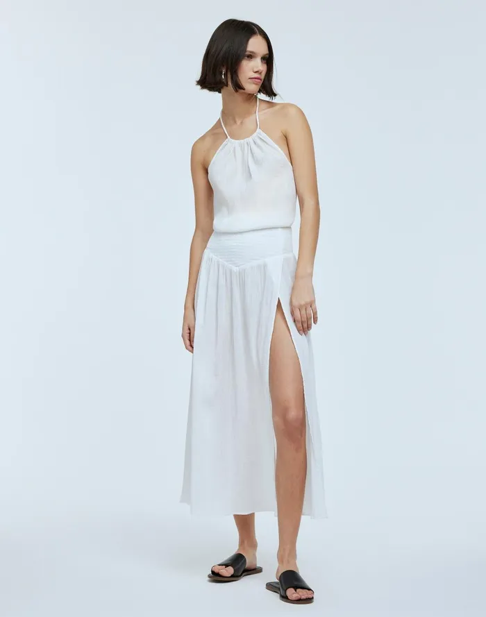 Women Skirts Madewell Crinkle Cotton Smocked Maxi Skirt