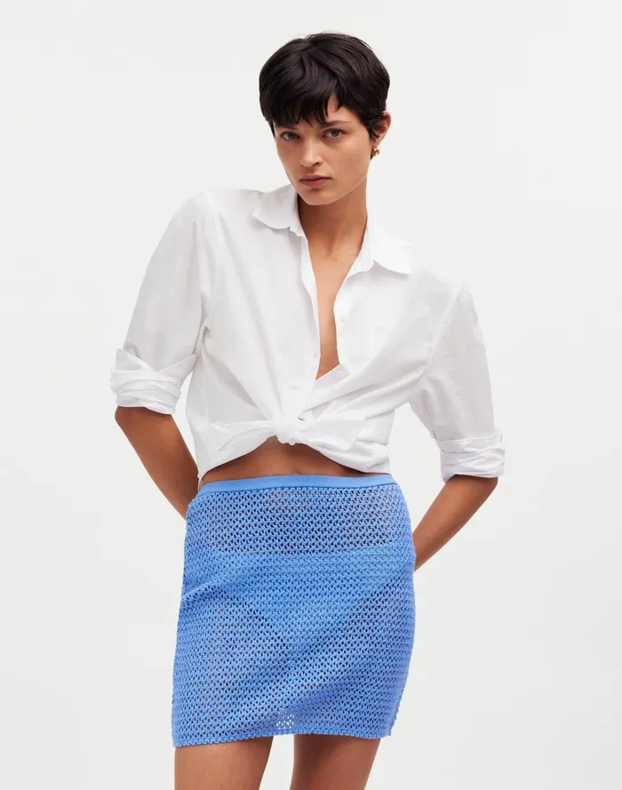 Women Skirts Madewell Crochet CoverUp Mini Skirt
