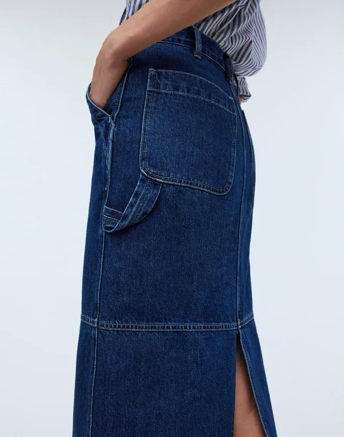Women Skirts Madewell Denim Carpenter Maxi Skirt In Handlon Wash