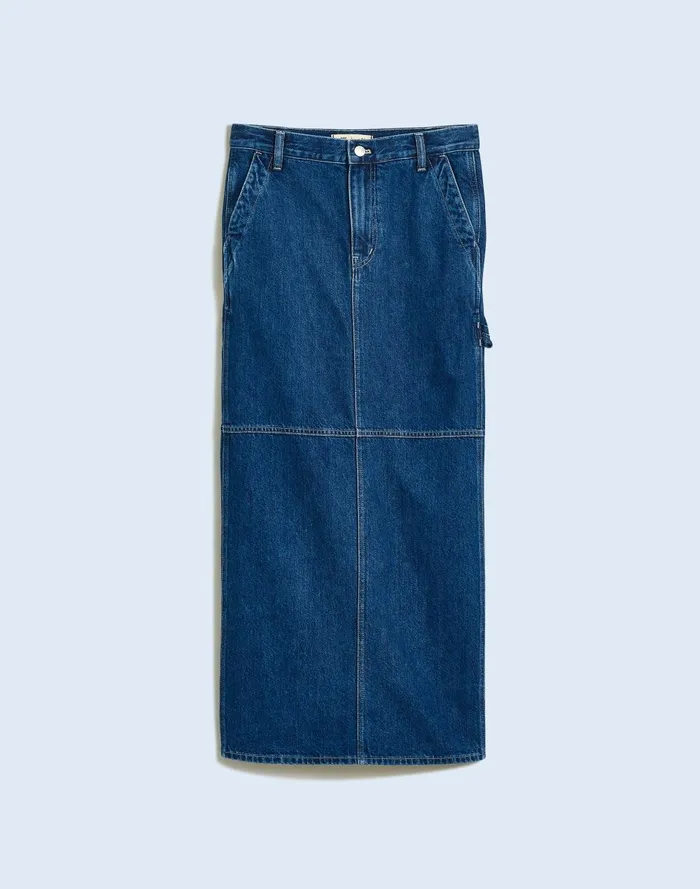 Women Skirts Madewell Denim Carpenter Maxi Skirt In Handlon Wash