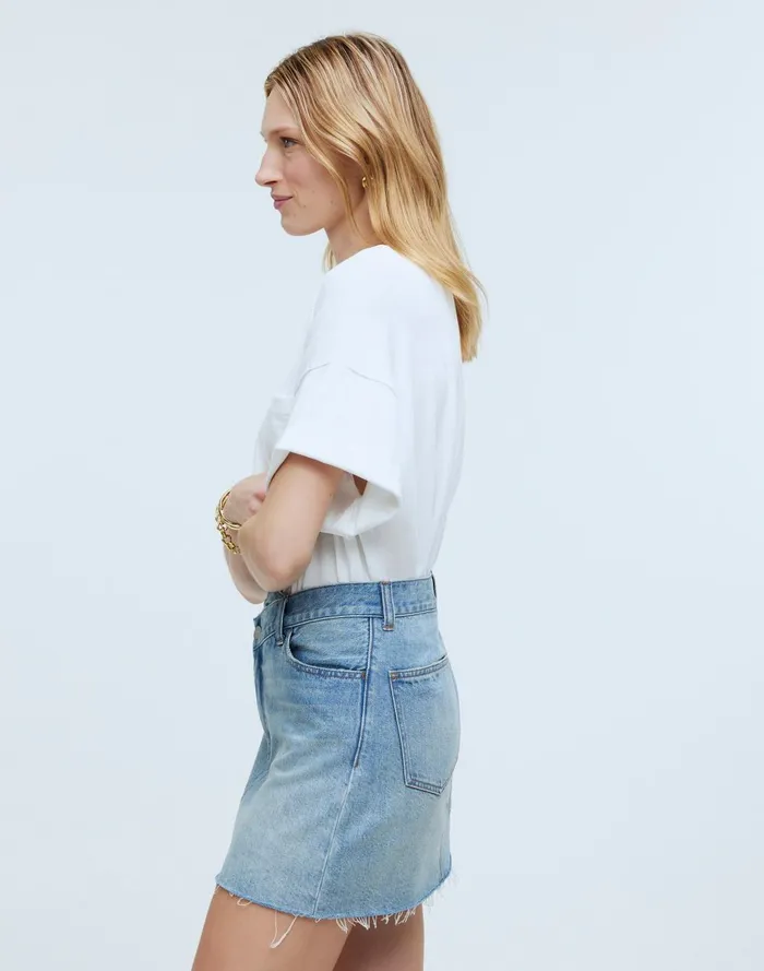 Women Skirts Madewell Denim CrossoverWaist Mini Skirt In Ladson Wash