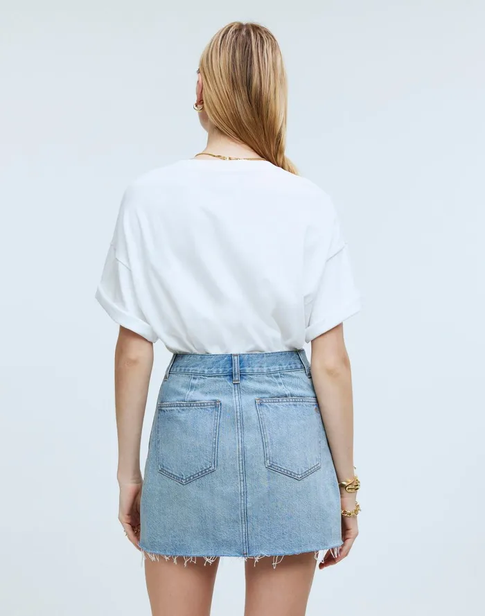 Women Skirts Madewell Denim CrossoverWaist Mini Skirt In Ladson Wash