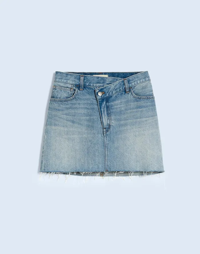 Women Skirts Madewell Denim CrossoverWaist Mini Skirt In Ladson Wash
