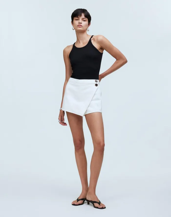 Women Skirts Madewell Denim Wrap Mini Skort