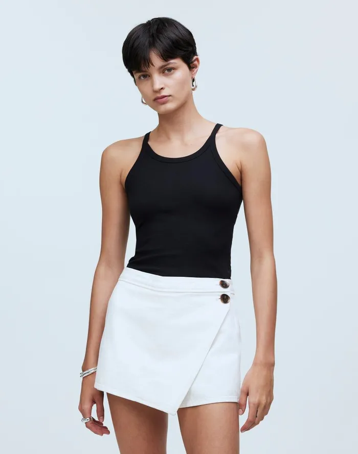 Women Skirts Madewell Denim Wrap Mini Skort