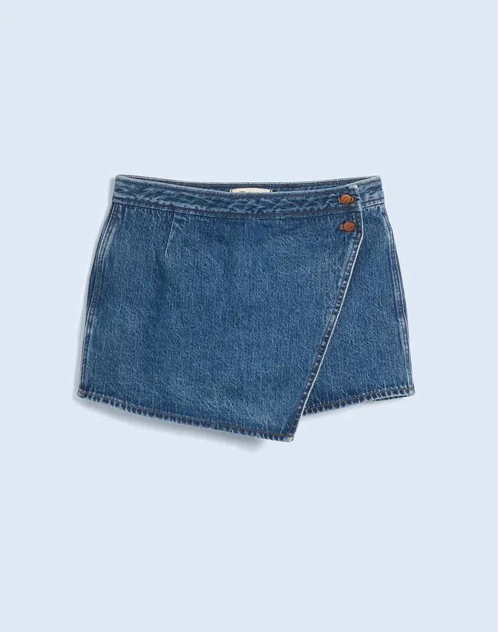Women Skirts Madewell Denim Wrap Mini Skort