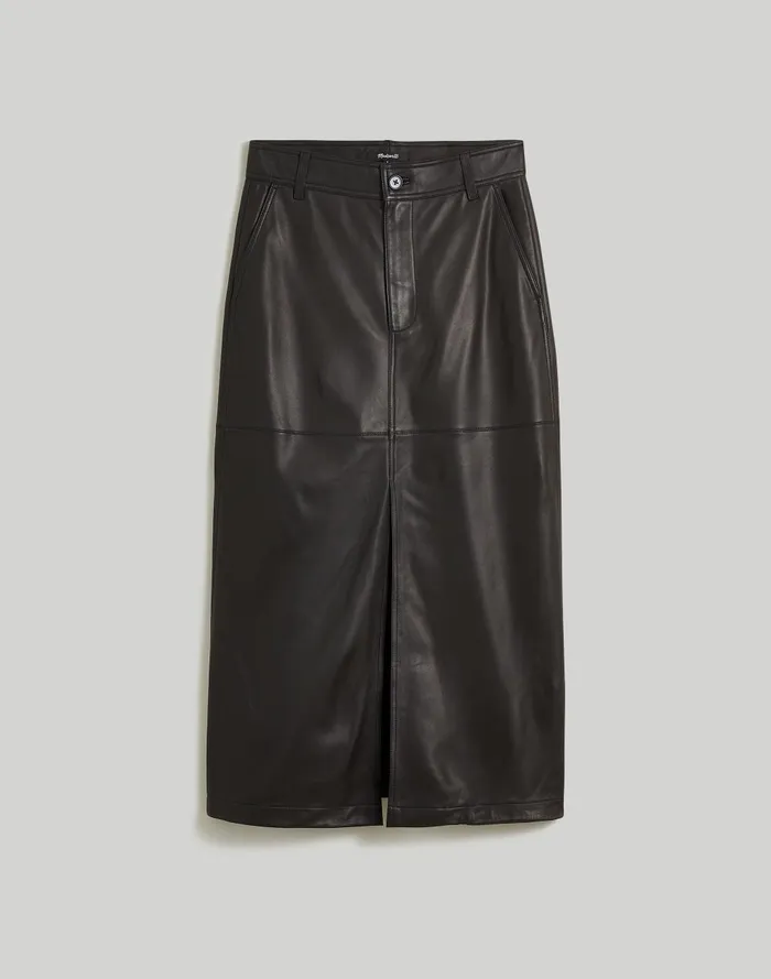 Women Skirts Madewell Leather Midi Skirt