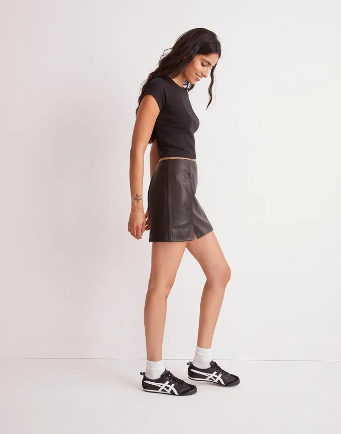 Women Skirts Madewell Leather Mini Skirt
