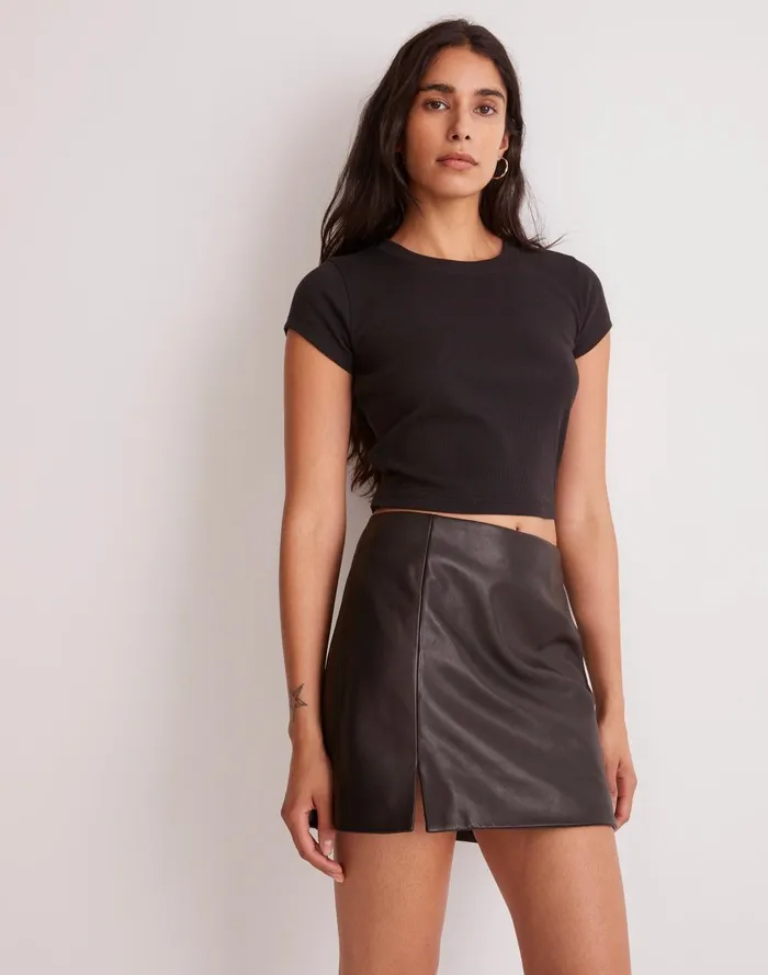 Women Skirts Madewell Leather Mini Skirt