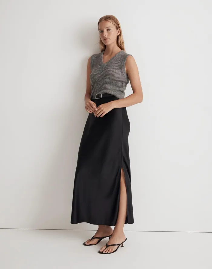 Women Skirts Madewell Satin Maxi Slip Skirt