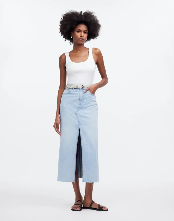 Women Skirts Madewell The Rilee Denim Midi Skirt