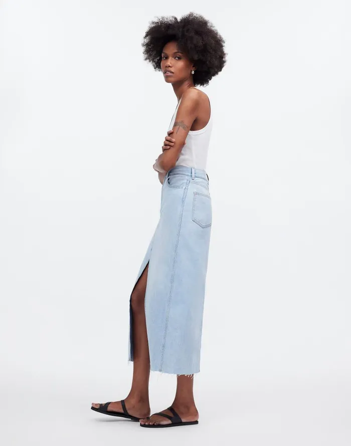 Women Skirts Madewell The Rilee Denim Midi Skirt
