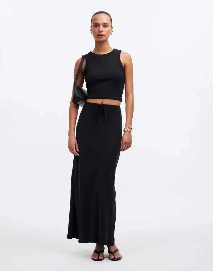 Women Skirts Madewell TieWaist Maxi Slip Skirt In Cupro Blend