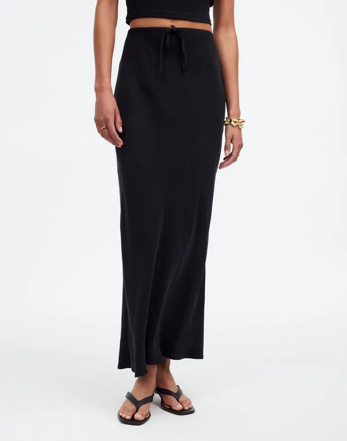 Women Skirts Madewell TieWaist Maxi Slip Skirt In Cupro Blend
