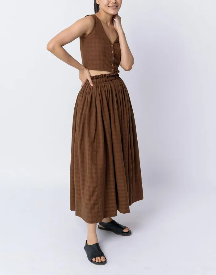 Women Skirts Madewell World Of Crow Antique Brown Pullon Skirt