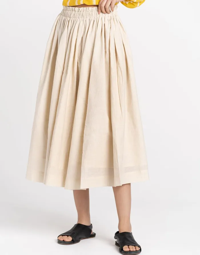 Women Skirts Madewell World Of Crow Pleated Midi Skirt In Off White