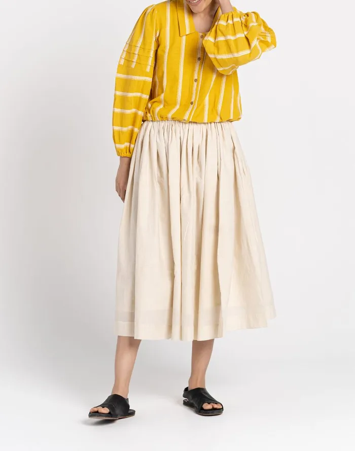 Women Skirts Madewell World Of Crow Pleated Midi Skirt In Off White