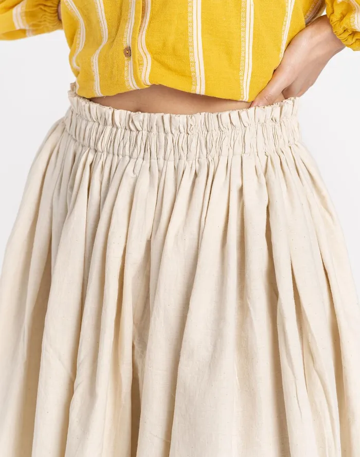 Women Skirts Madewell World Of Crow Pleated Midi Skirt In Off White