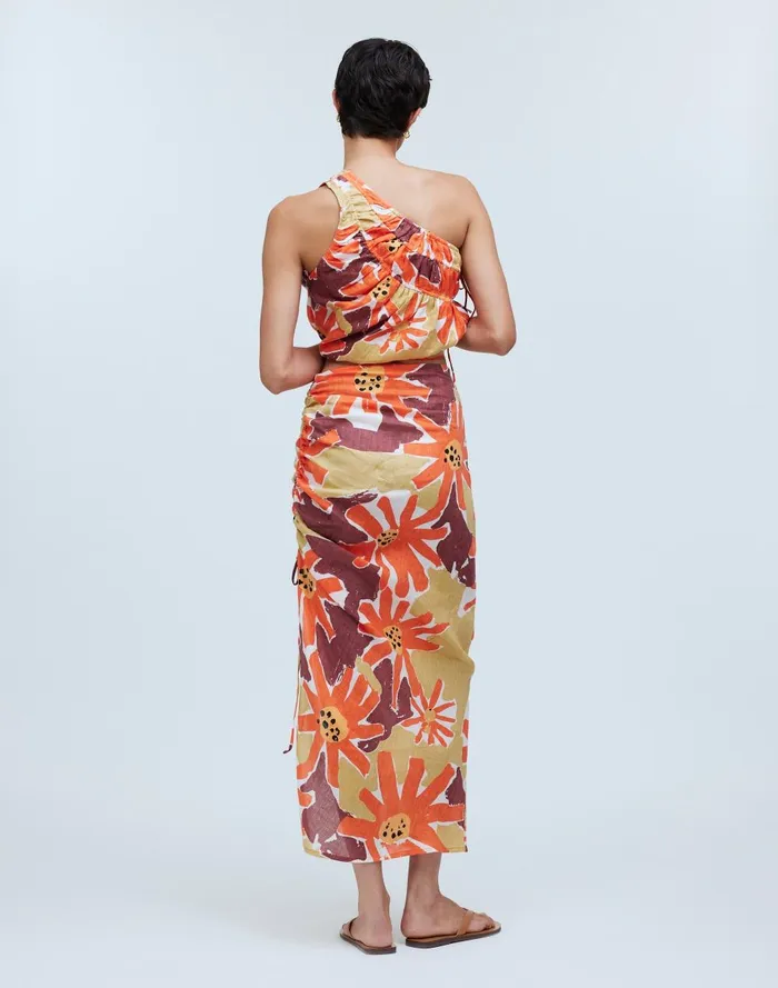 Women Skirts Madewell Zulu and Zephyr Wildflower Linen Midi Skirt