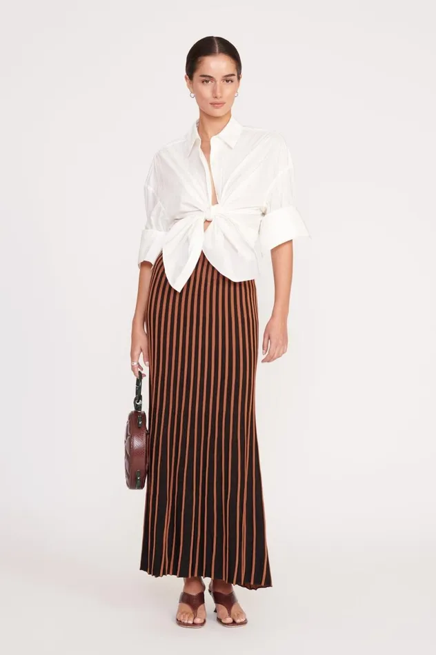 Women Skirts STAUD STAUD ALEIDA SKIRT TAN BLACK