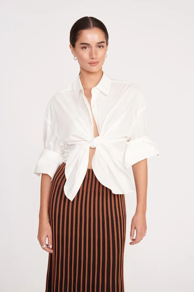 Women Skirts STAUD STAUD ALEIDA SKIRT TAN BLACK Women Skirts STAUD STAUD ALEIDA SKIRT TAN BLACK