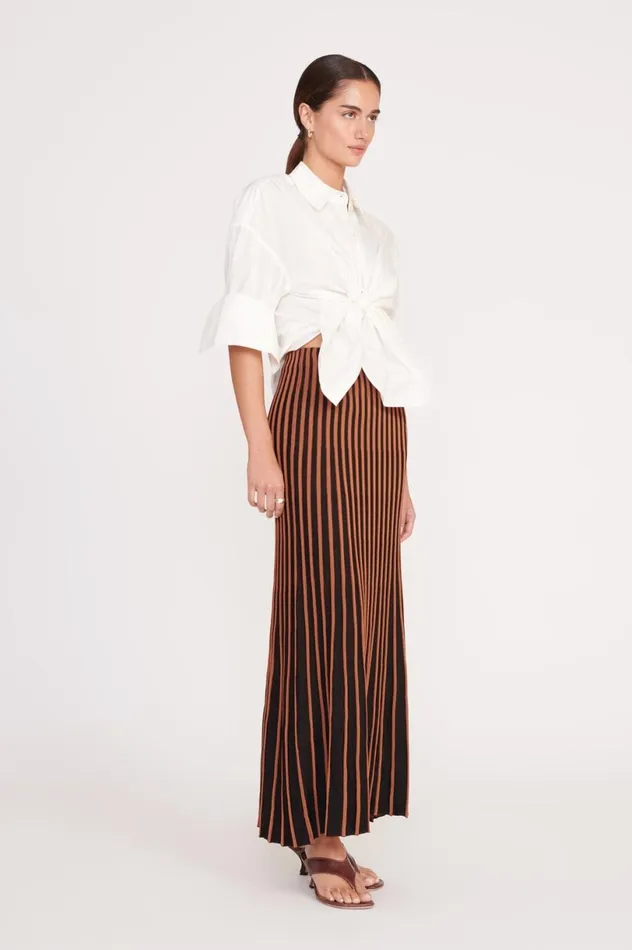 Women Skirts STAUD STAUD ALEIDA SKIRT TAN BLACK Women Skirts STAUD STAUD ALEIDA SKIRT TAN BLACK