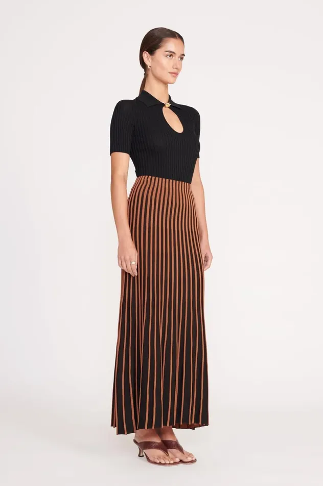 Women Skirts STAUD STAUD ALEIDA SKIRT TAN BLACK Women Skirts STAUD STAUD ALEIDA SKIRT TAN BLACK