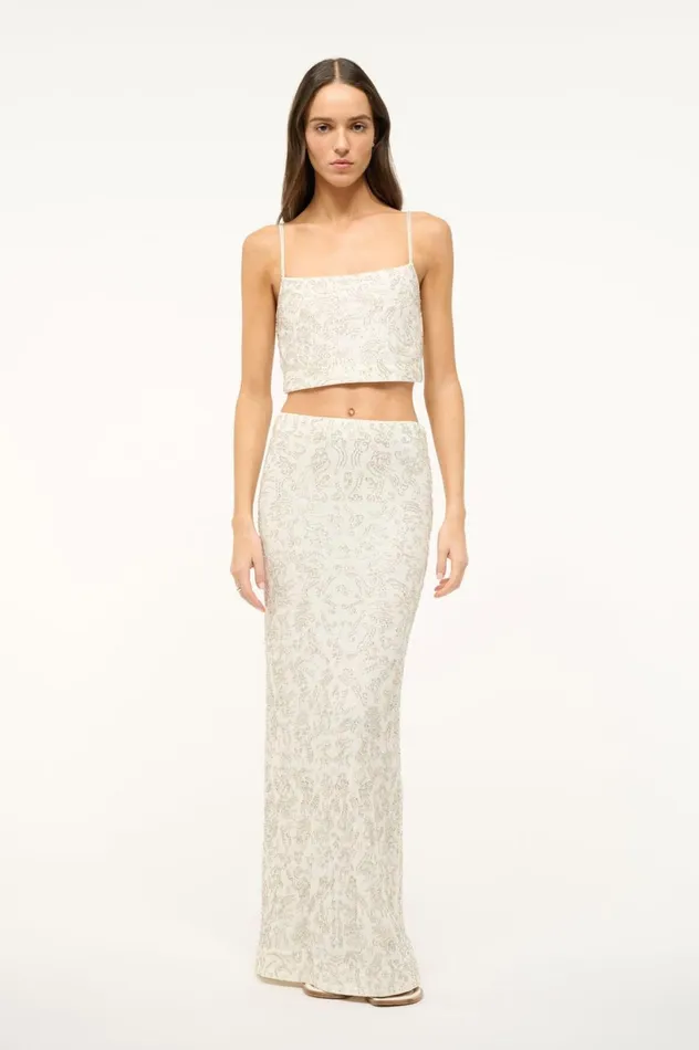 Women Skirts STAUD STAUD BARLETTA SKIRT IVORY