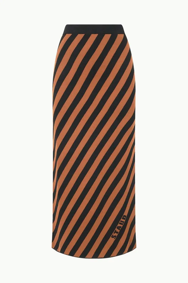Women Skirts STAUD STAUD GIOVANNI SKIRT BLACK TAN SEASHORE STRIPE