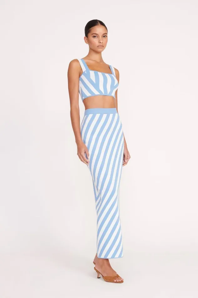 Women Skirts STAUD STAUD GIOVANNI SKIRT BLUE SEASHORE STRIPE