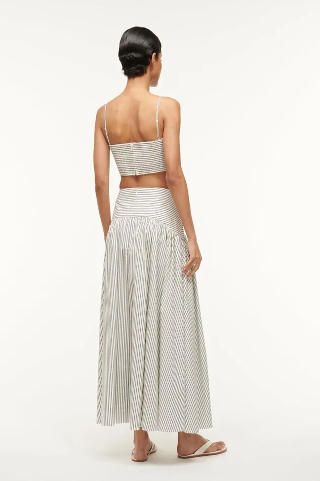 Women Skirts STAUD STAUD PROCIDA SKIRT IVORY MICRO STRIPE