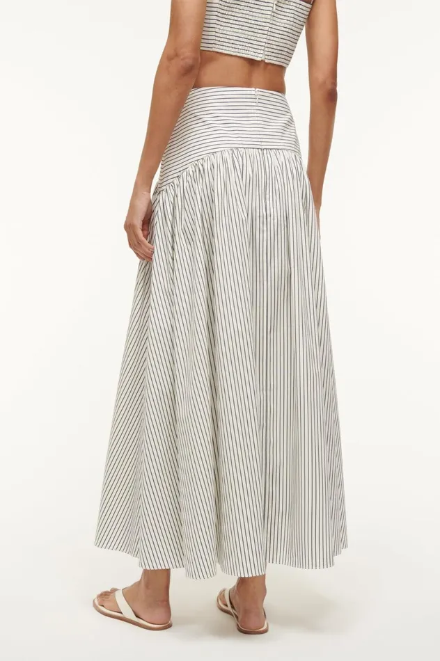 Women Skirts STAUD STAUD PROCIDA SKIRT IVORY MICRO STRIPE