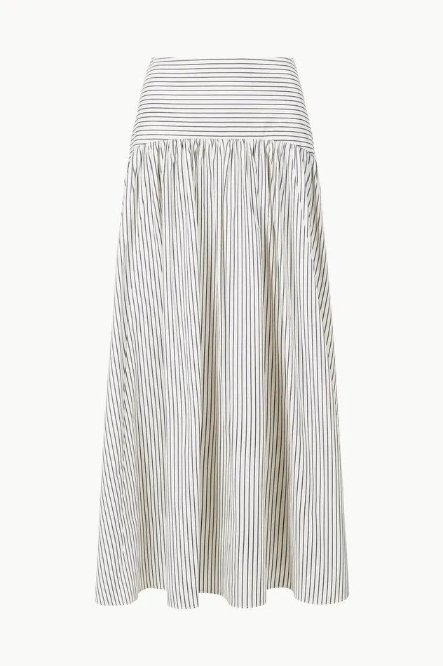 Women Skirts STAUD STAUD PROCIDA SKIRT IVORY MICRO STRIPE