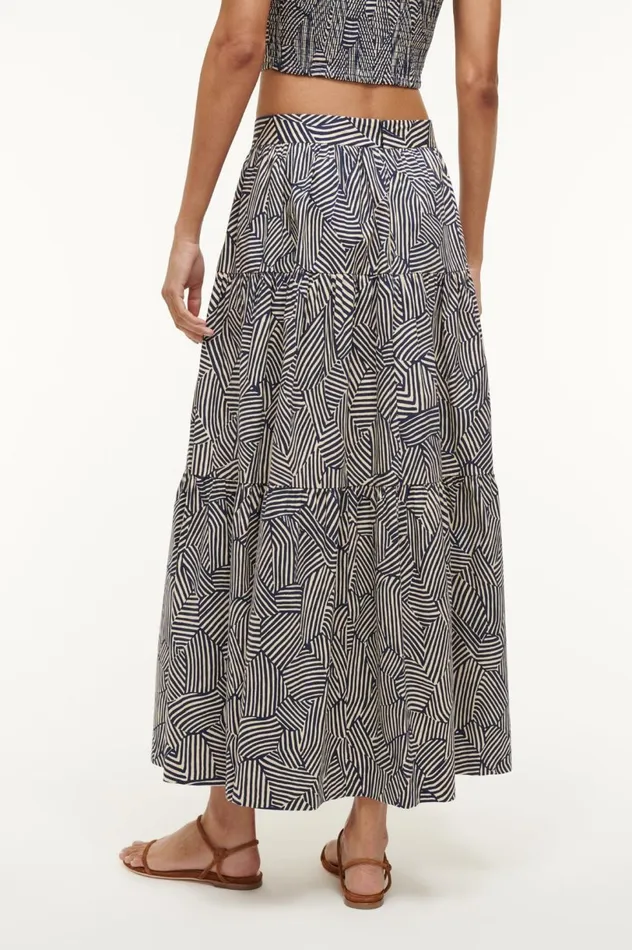 Women Skirts STAUD STAUD SEA SKIRT NAVY MOSAIC Women Skirts STAUD STAUD SEA SKIRT NAVY MOSAIC