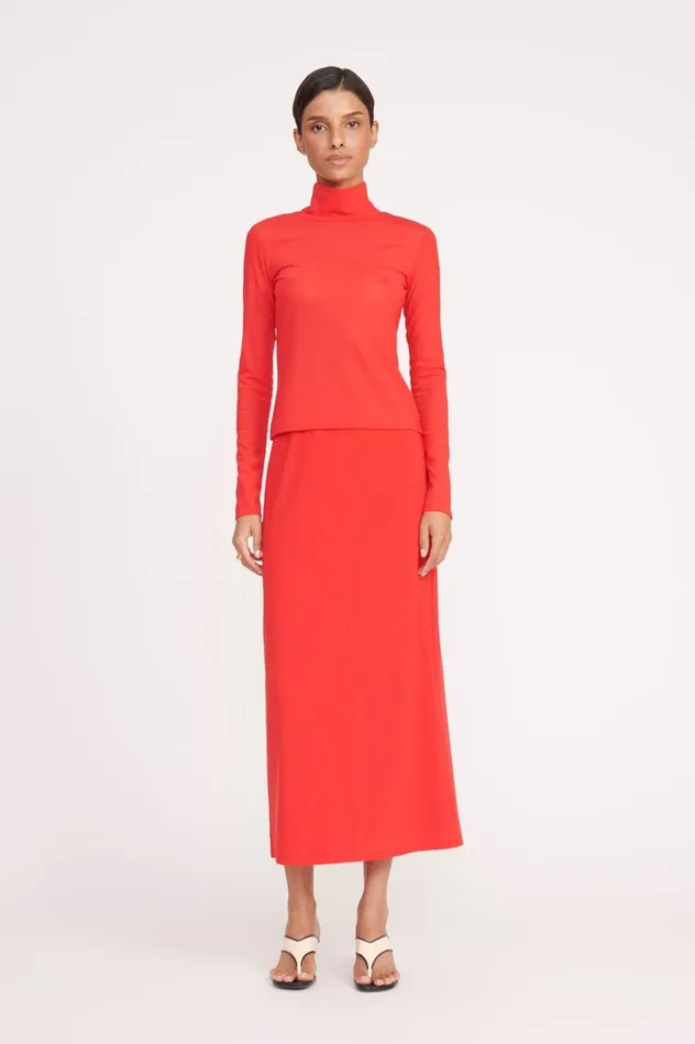 Women Skirts STAUD STAUD TREY SKIRT RED ROSE