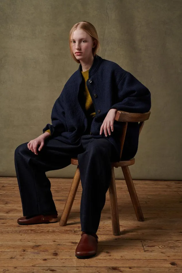 Women SLOVENIE COAT Navy Soeur Jackets and Coats