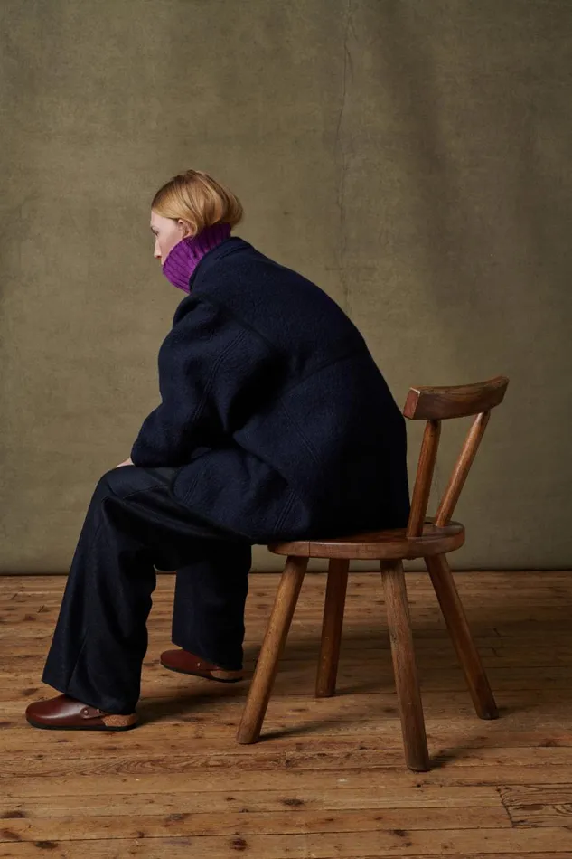 Women SLOVENIE COAT Navy Soeur Jackets and Coats