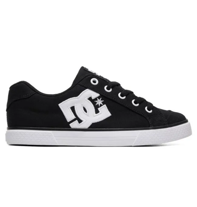 Women Sneakers DC Women039s Chelsea Canvas Shoes BlackWhiteBlack