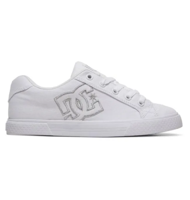 Women Sneakers DC Women039s Chelsea Canvas Shoes WhiteSilver