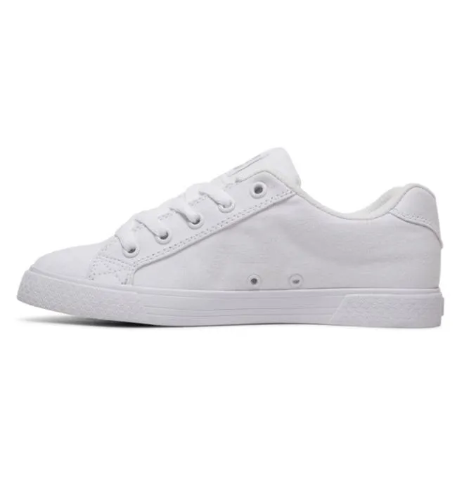 Women Sneakers DC Women039s Chelsea Canvas Shoes WhiteSilver Women Sneakers DC Women039s Chelsea Canvas Shoes WhiteSilver