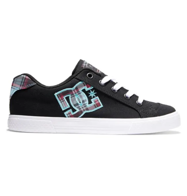 Women Sneakers DC Women039s Chelsea Shoes BlackPlaidWhite