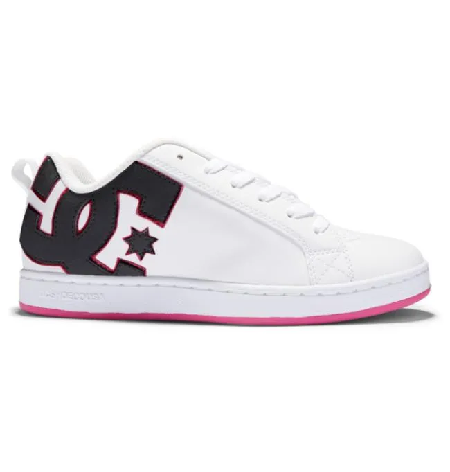 Women Sneakers DC Women039s Court Graffik Shoes BlackWhiteCrazy Pink