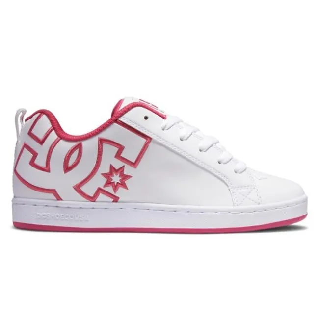 Women Sneakers DC Women039s Court Graffik Shoes WhiteCrazy PinkWhite
