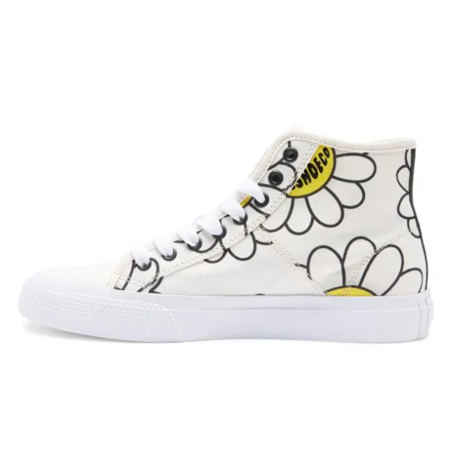 Women Sneakers DC Women039s Manual HI Canvas Shoes WhiteBlackFlower Women Sneakers DC Women039s Manual HI Canvas Shoes WhiteBlackFlower