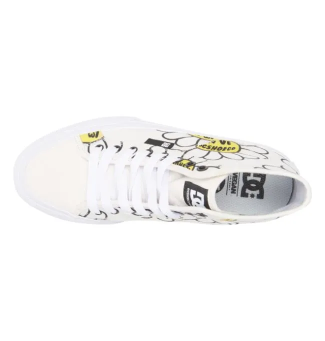 Women Sneakers DC Women039s Manual HI Canvas Shoes WhiteBlackFlower Women Sneakers DC Women039s Manual HI Canvas Shoes WhiteBlackFlower